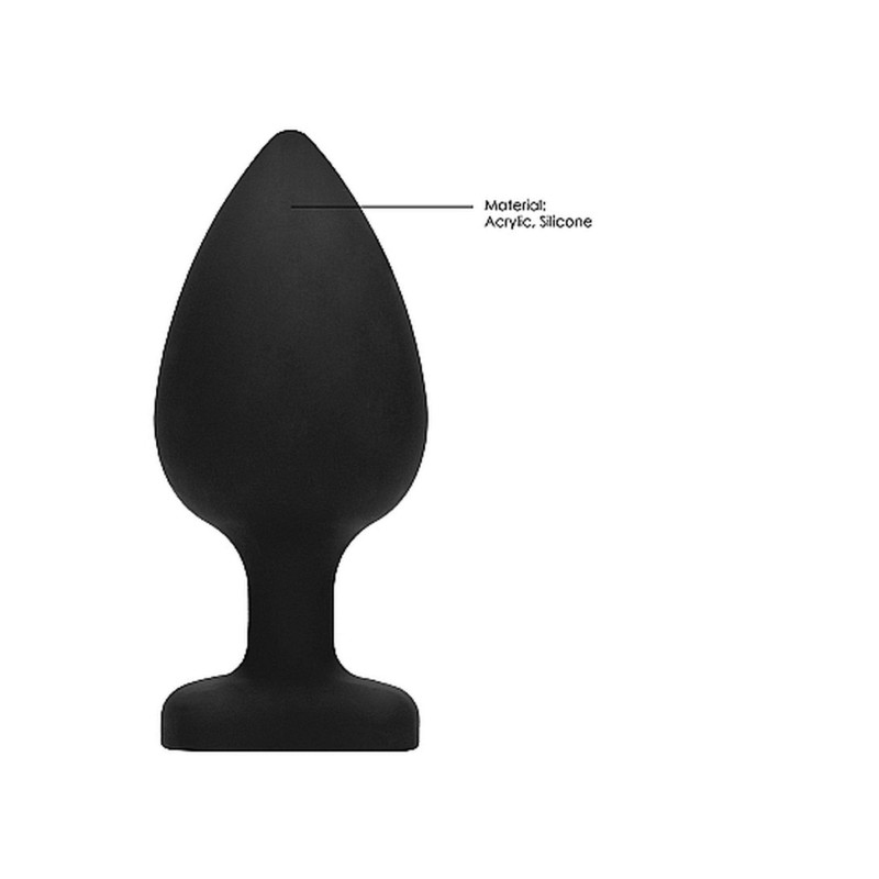 Diamond Heart Butt Plug - Extra Large - Black